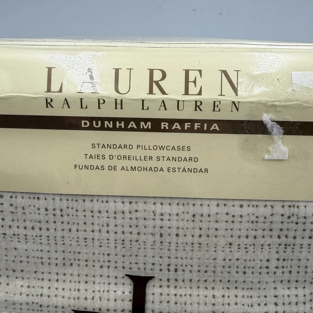 RALPH LAUREN Dunham Raffia Two Standard pillow case 100% cotton‎ New Rare